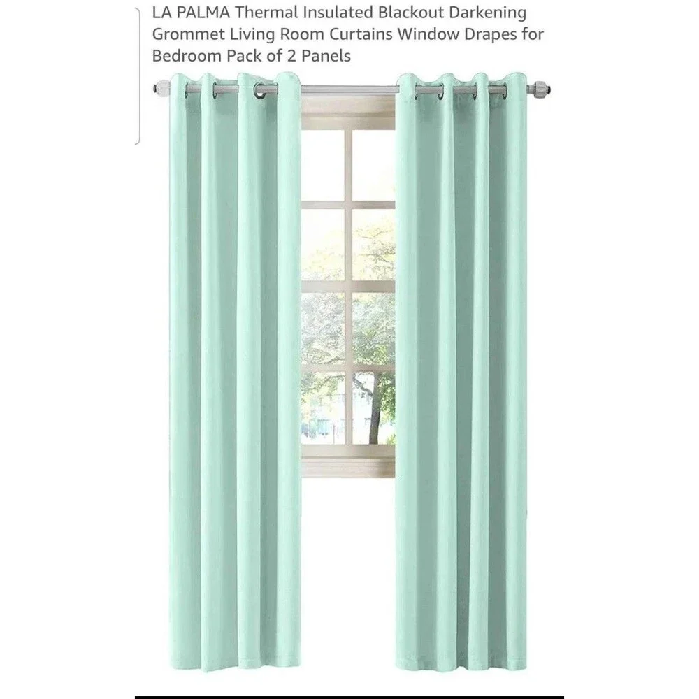 LA PALMA Thermal Insulated Blackout Curtains 52”W x 84”L (Pack of 2)